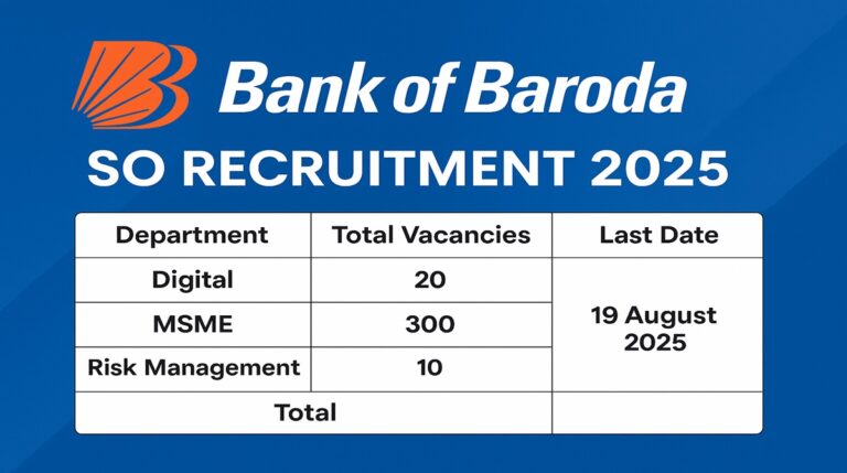 Bank of Baroda SO Recruitment 2025