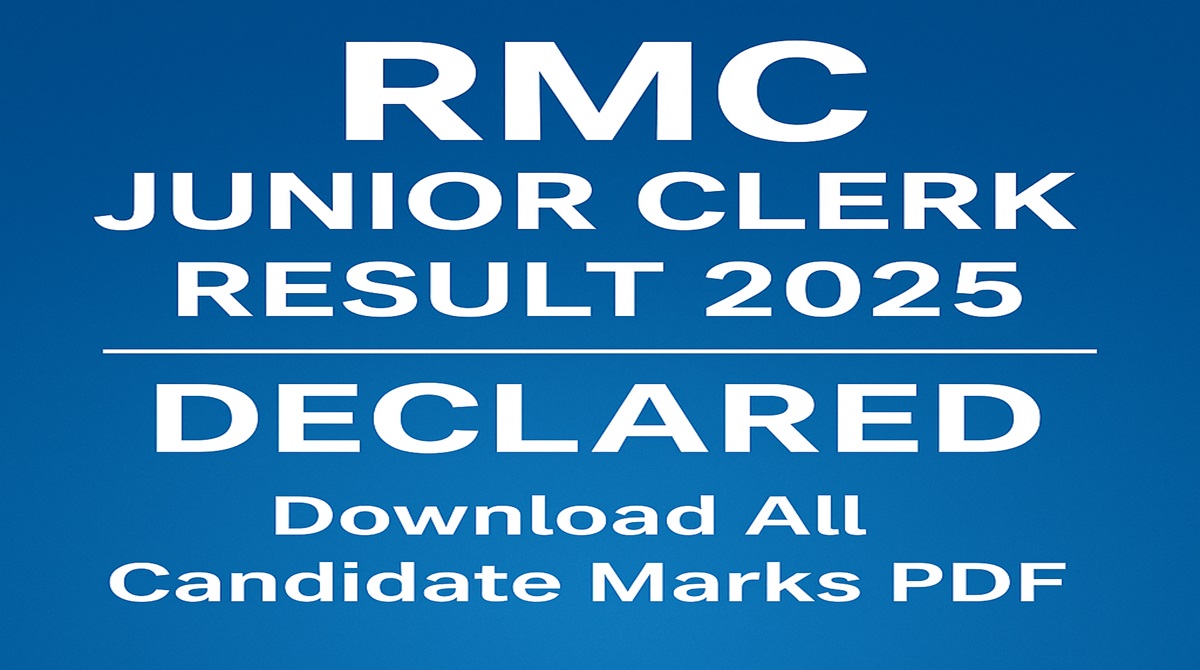 RMC Junior Clerk Result 2025