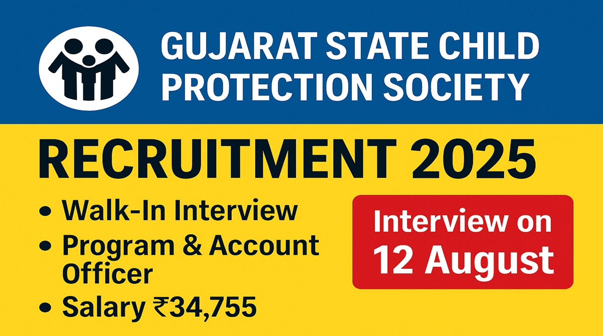 Gujarat State Child Protection Society Recruitment 2025